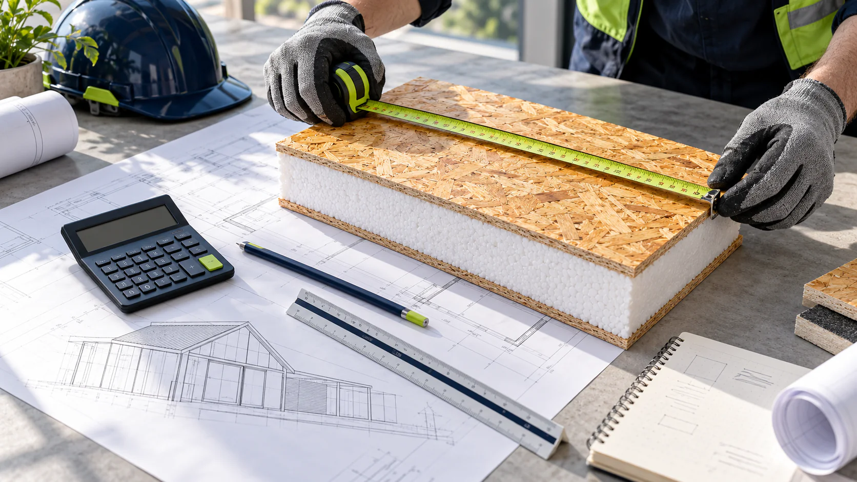 Paneles SIP instalados en una obra de construcción en Chile
